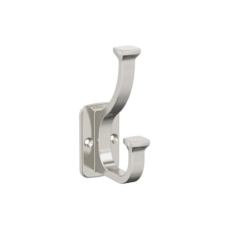 Amerock Alder Transitional Double Prong Satin Nickel Wall Hook H37007G10